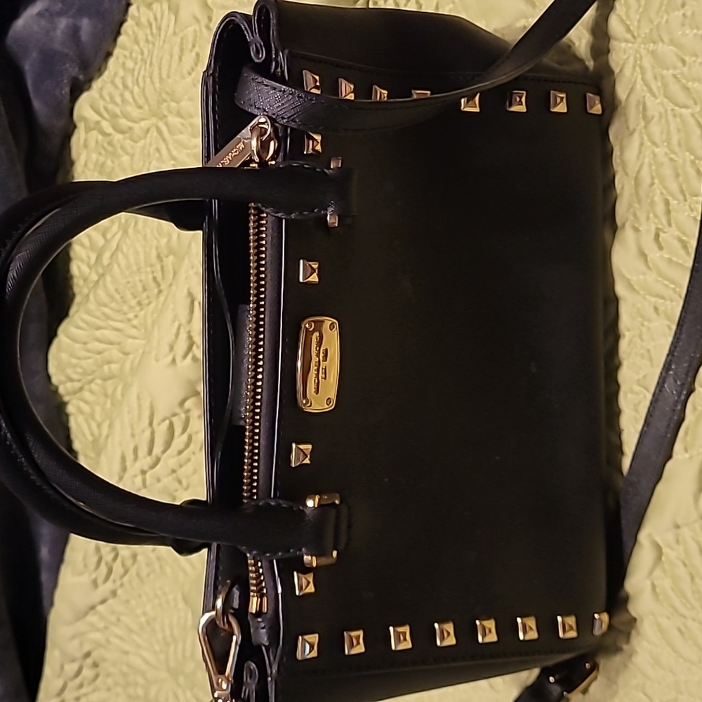 Michael Kors rockstud satchel crossbody black - Picture 2 of 9